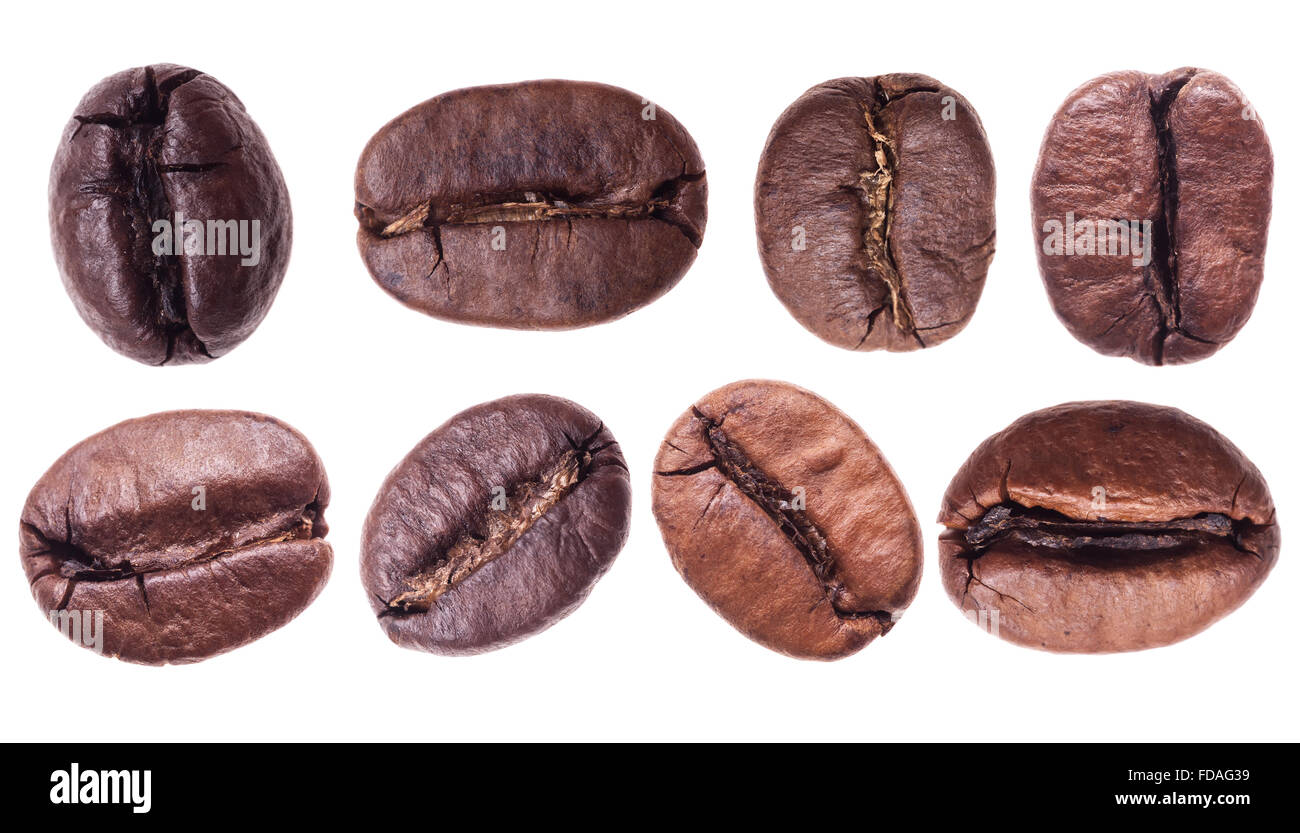 coffee beans isolated on white background Stock Photo - Alamy