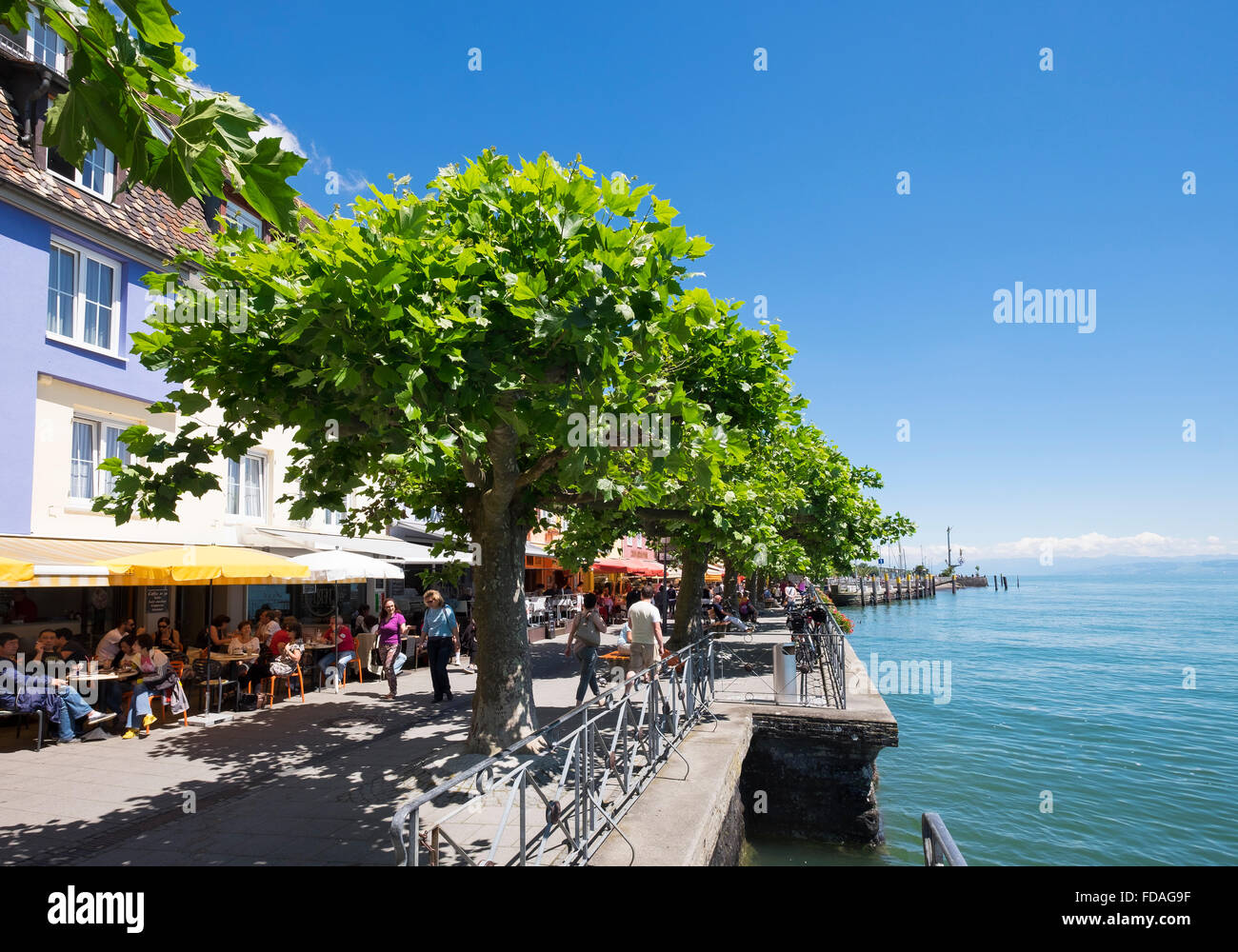 Promenade, Meersburg on Lake Constance, Bodenseekreis, Upper Swabia, Baden-Württemberg, Germany Stock Photo