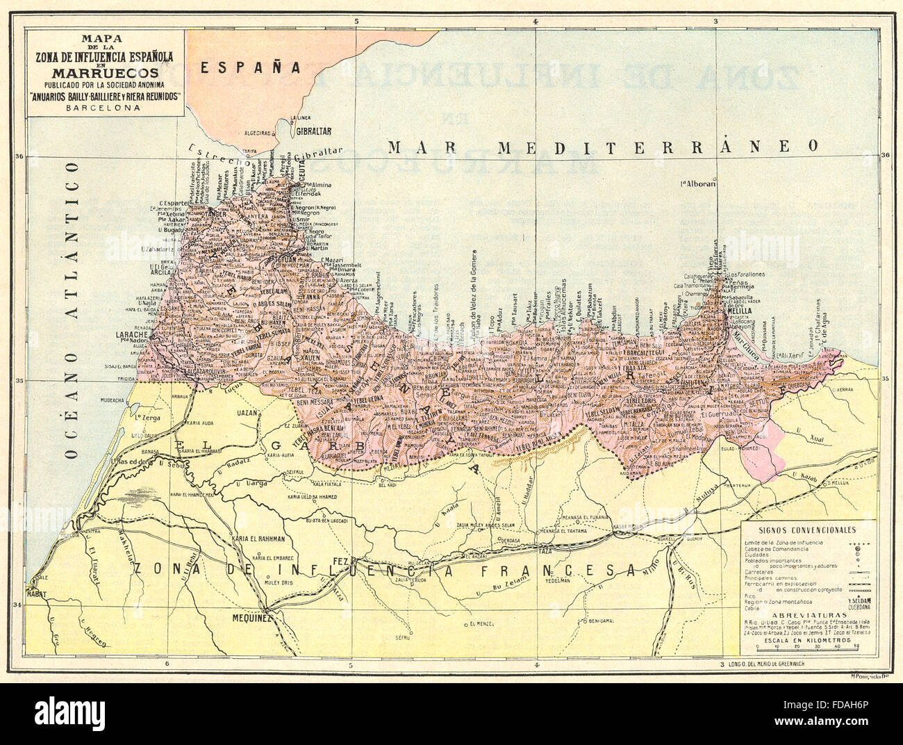 pic Mapa De Marruecos Y España https www alamy com stock photo morocco mapa de la zona de influencia espanola en marruecos 1913 94275406 html