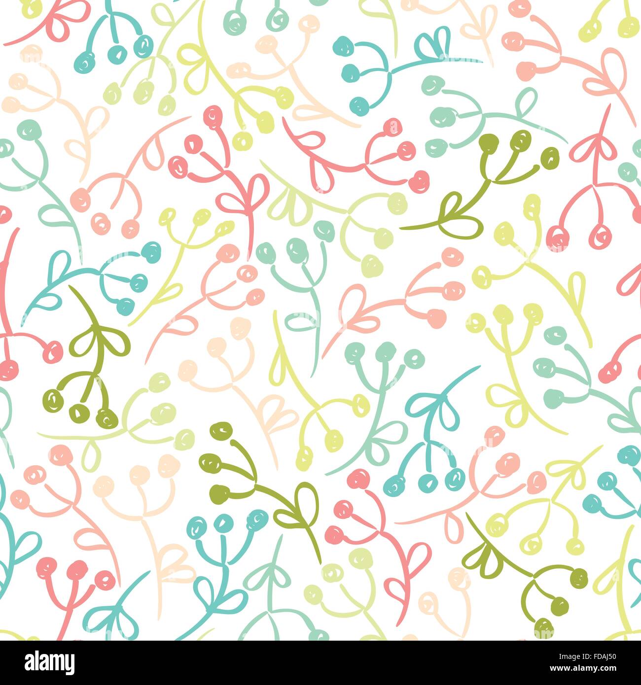 Seamless pattern with hand drawn doodle flowers . Hand drawn design for ...