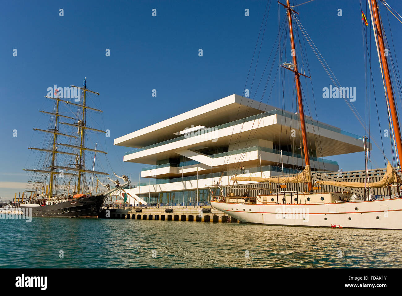 Veles e Vents, building by David Chipperfield, Port Americas Cup, Valencia, Spain Stock Photo