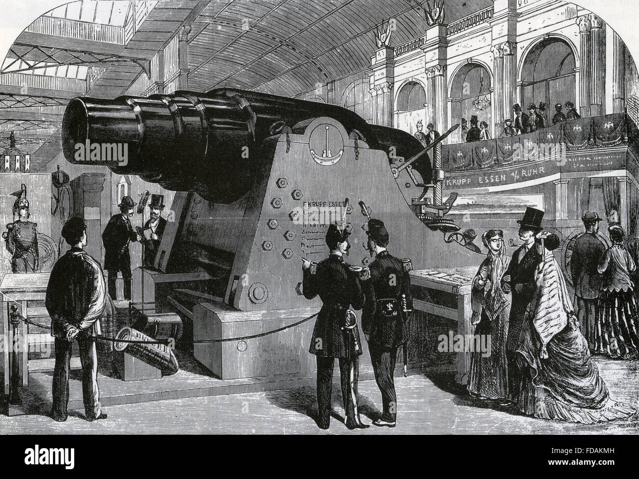 THE KRUPP GUN at the Paris International Exhibition of 1867 Stock Photo