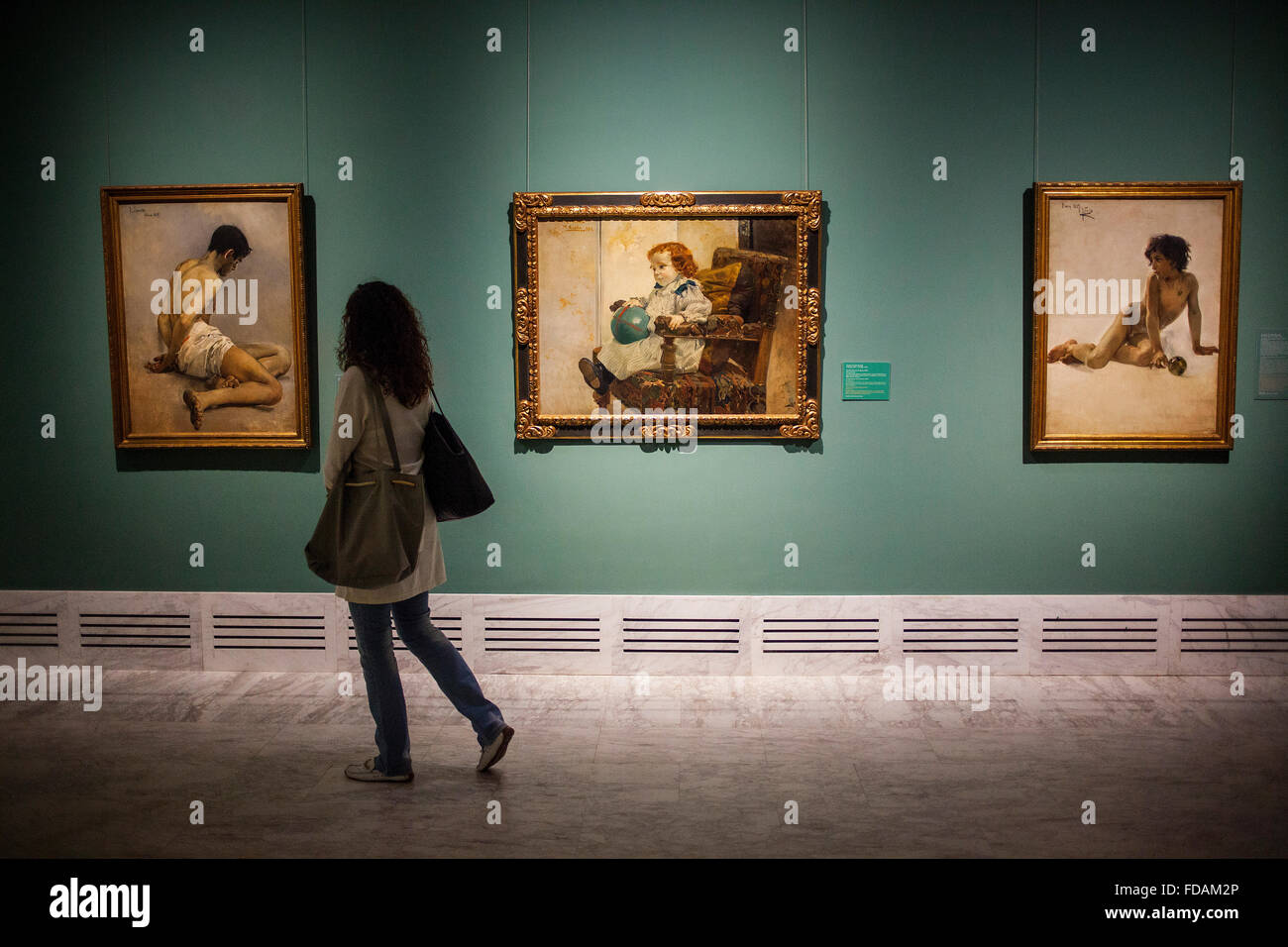 visitor watching a painting.The Collection Joaquin Sorolla.Museum of ...