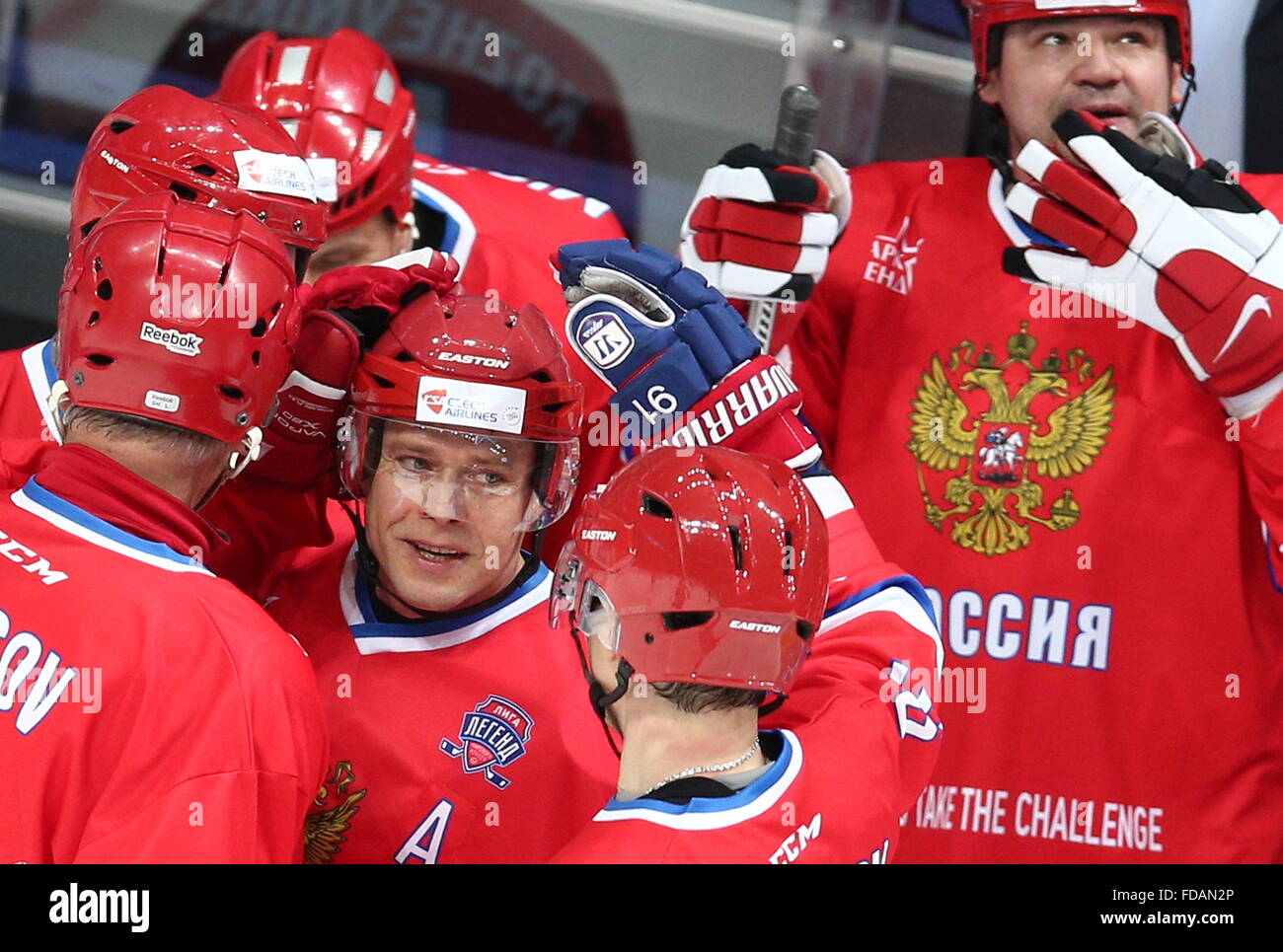 Celebrates With His Teammates Hockey Stock Photos & Celebrates ...