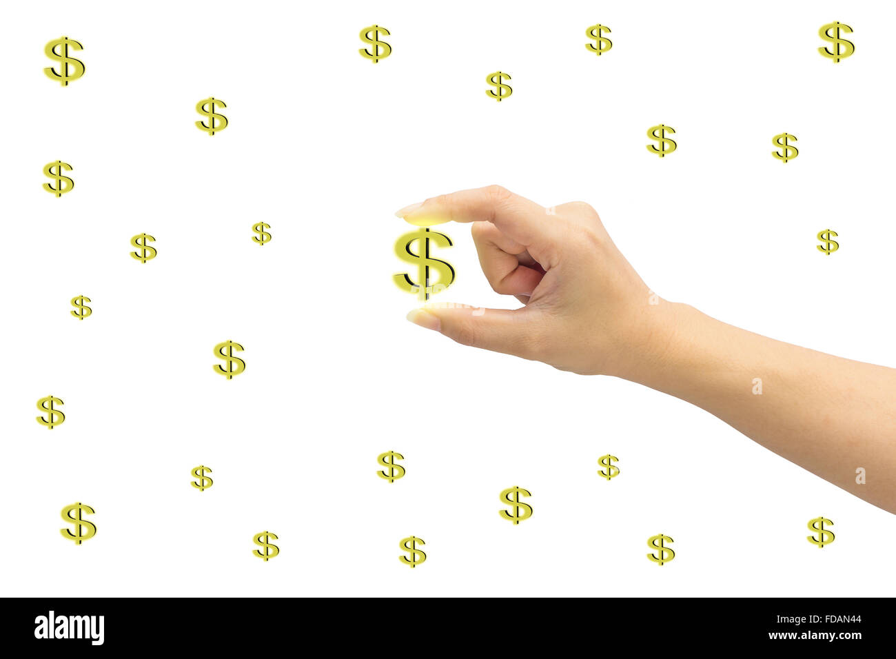 human hand with money isolate on white background Stock Photo - Alamy