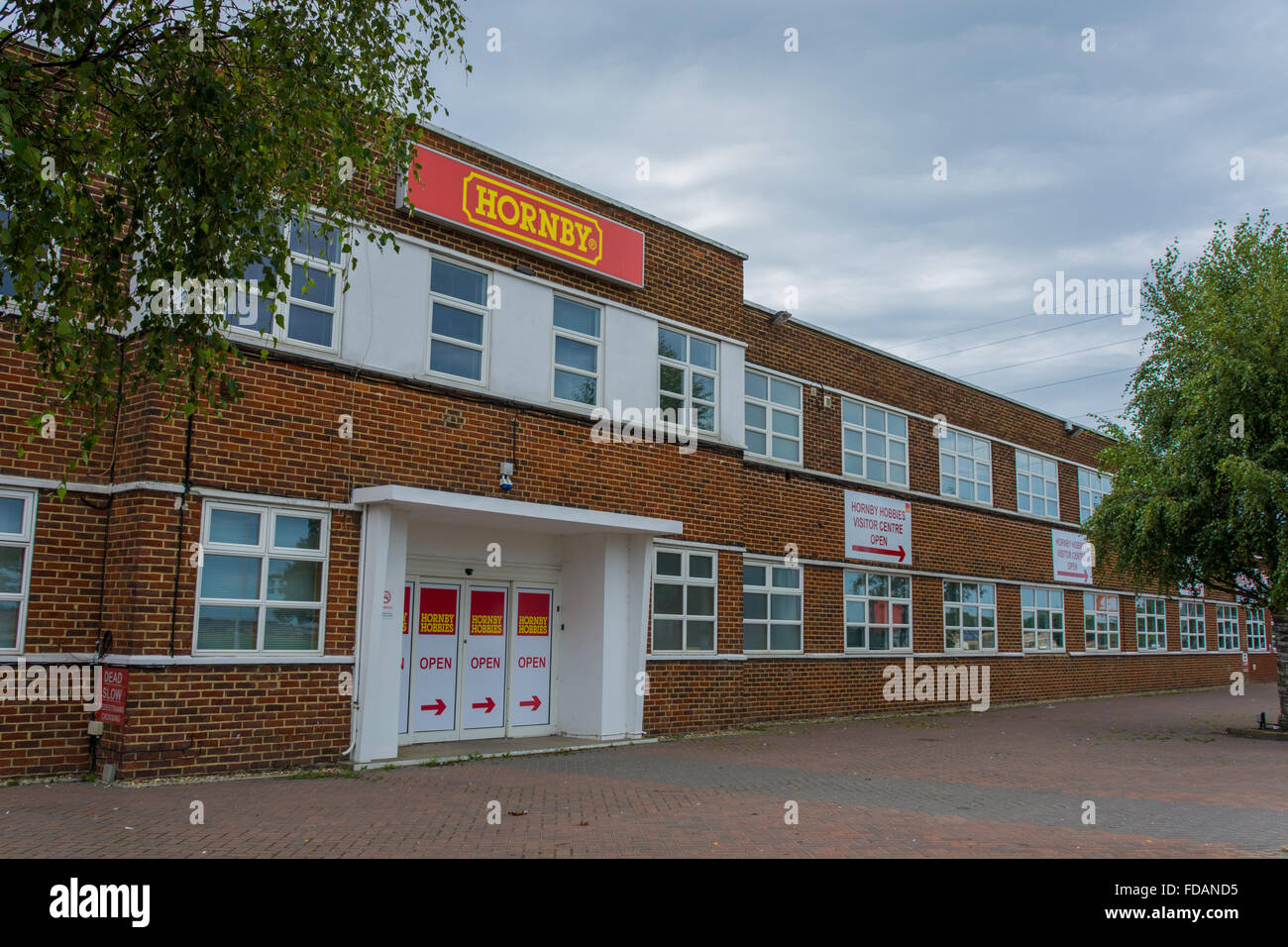 The old Hornby Factory and visitor centre near Sandwich, Kent, England. Makers of model train sets and Scalextric electric cars. Stock Photo