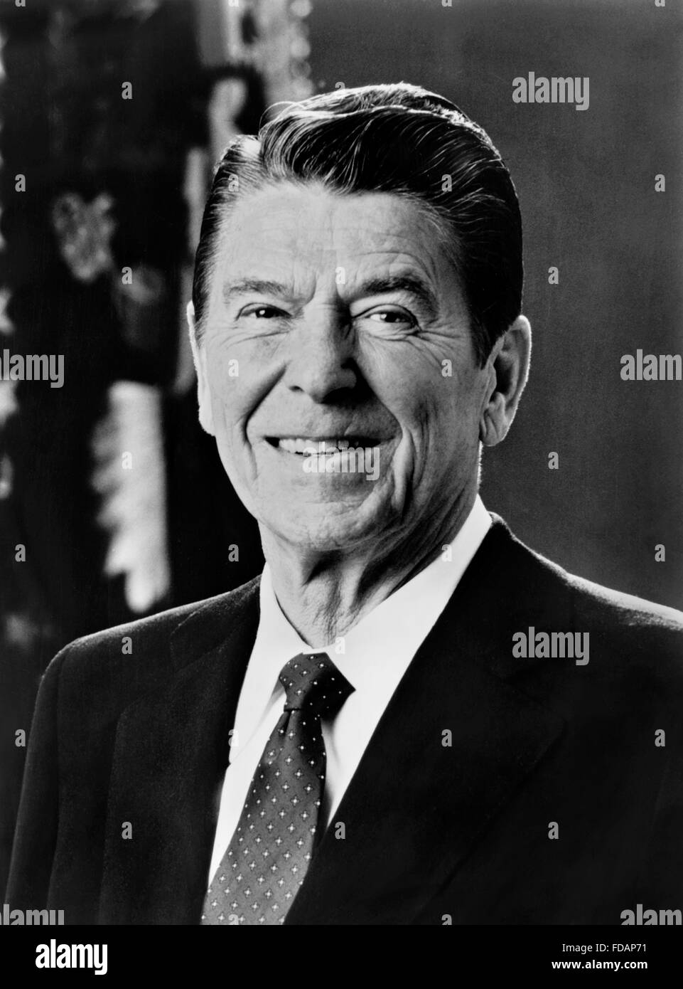 Ronald Reagan. Official White House portrait of Ronald Reagan, the 40th President of the USA, c.1981-1983 Stock Photo