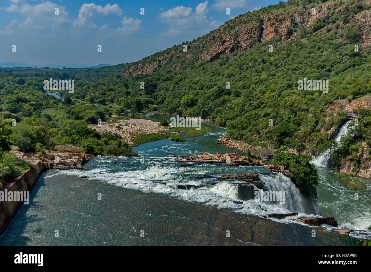Waterfall on Crocodile river South Africa Hartbeespoortdam Stock