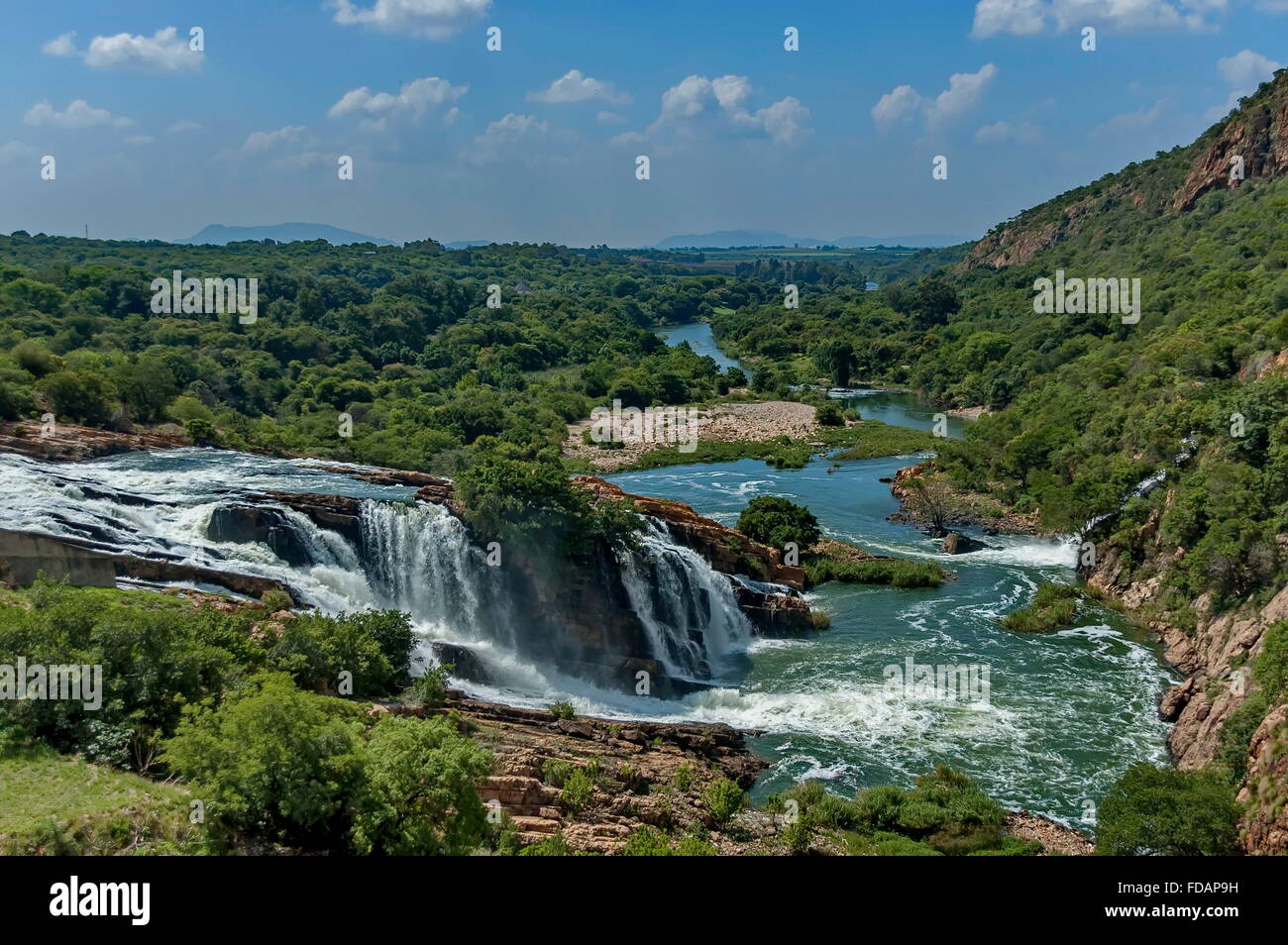 Waterfall on Crocodile river South Africa - Hartbeespoortdam Stock Photo