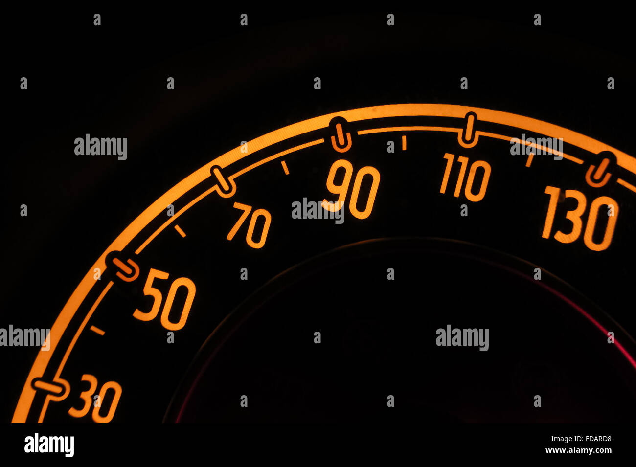 speedometer at night inside a car Stock Photo Alamy