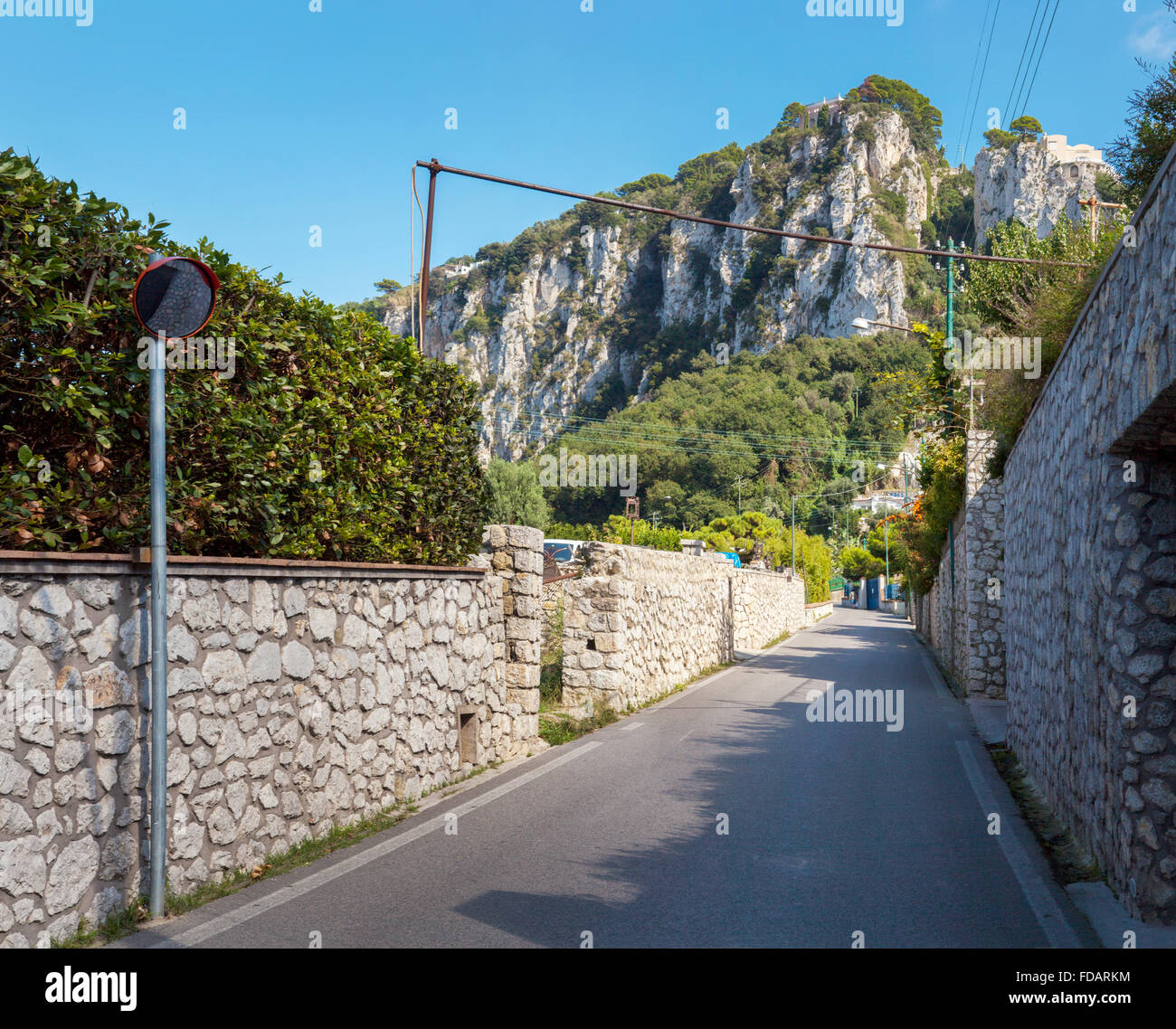landscape, seascape, Italy, near Naples, the island of Capri, the mountains, blue sea, cliffs, picturesque clouds, vacation Stock Photo
