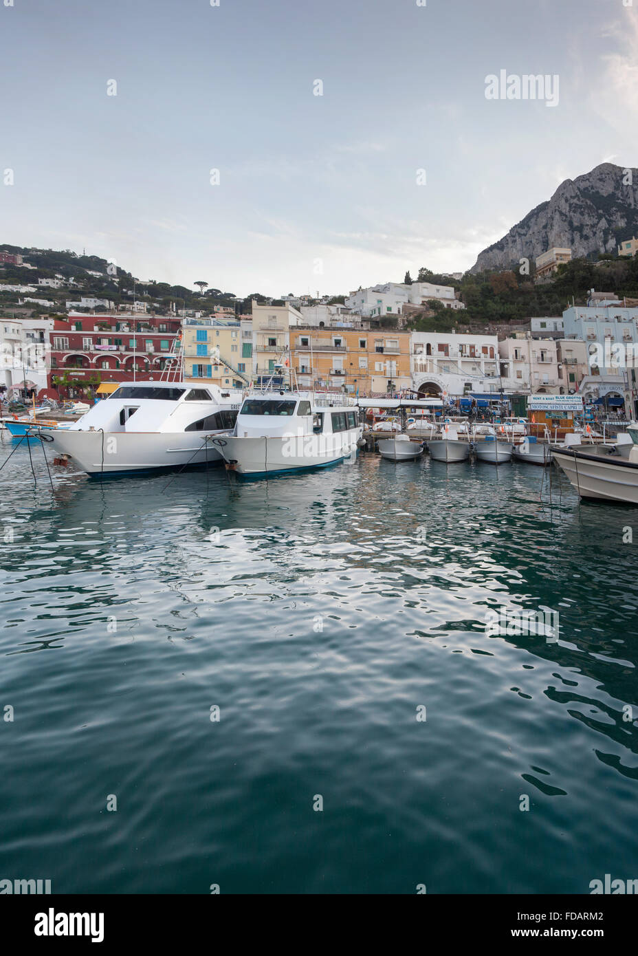 landscape, seascape, Italy, near Naples, the island of Capri, the mountains, blue sea, cliffs, picturesque clouds, vacation Stock Photo