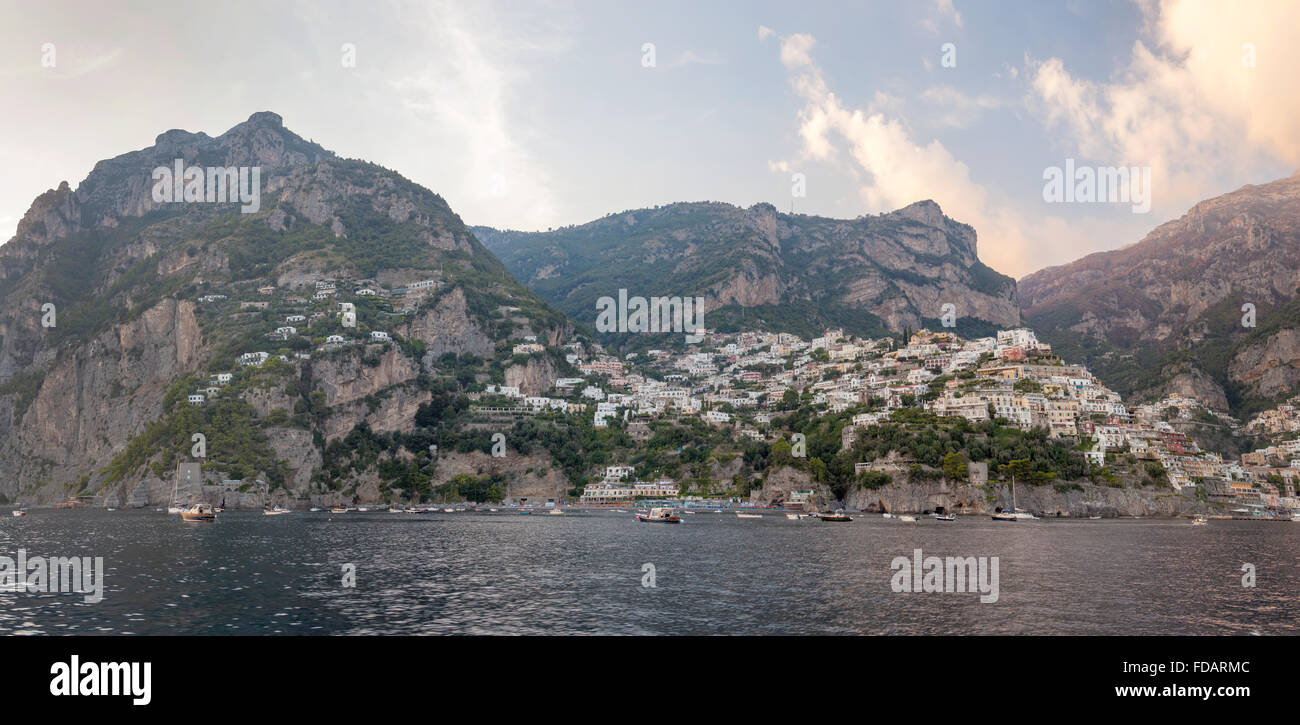 landscape, seascape, Italy, near Naples, the island of Capri, the mountains, blue sea, cliffs, picturesque clouds, vacation Stock Photo