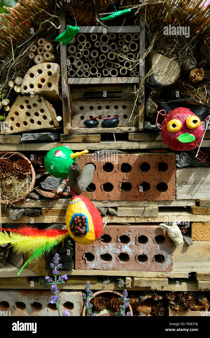 bee insect motel hotel wildlife friendly gardening children childrens activity involve involvement RM Floral Stock Photo