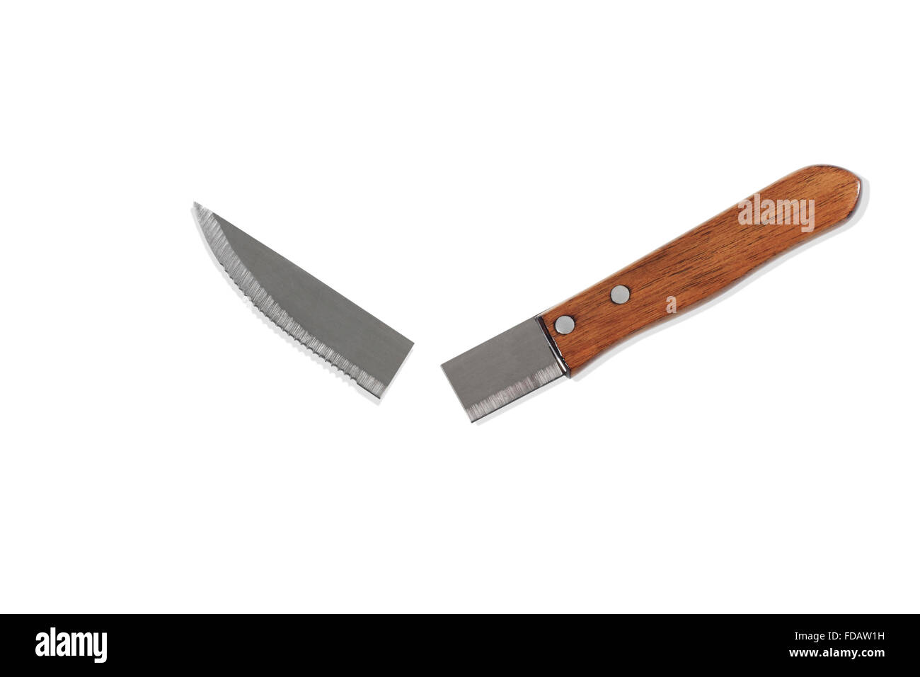 Studio shot of a broken kitchen knife Stock Photo Alamy