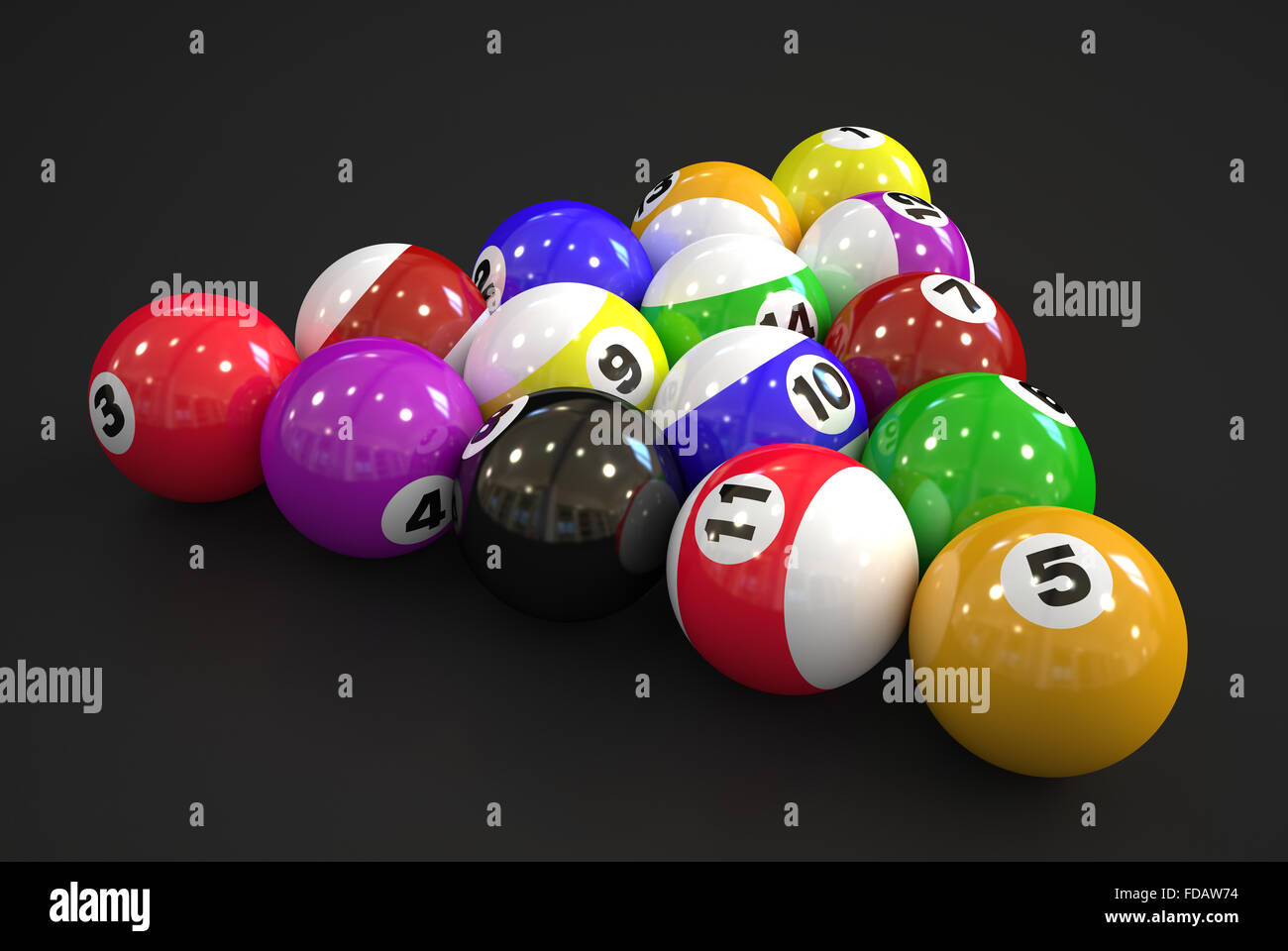 Billiard balls isolated on black background Stock Photo Alamy