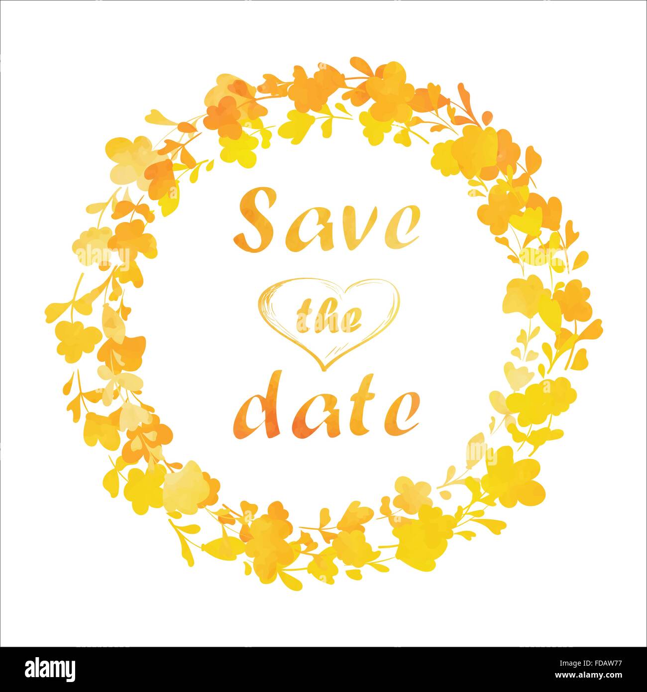 Watercolor vector flower wreath. Hand drawn design for Thank you card, Save  the Date, RSVP, Greeting card or Invitation. Vector Stock Vector Image &  Art - Alamy