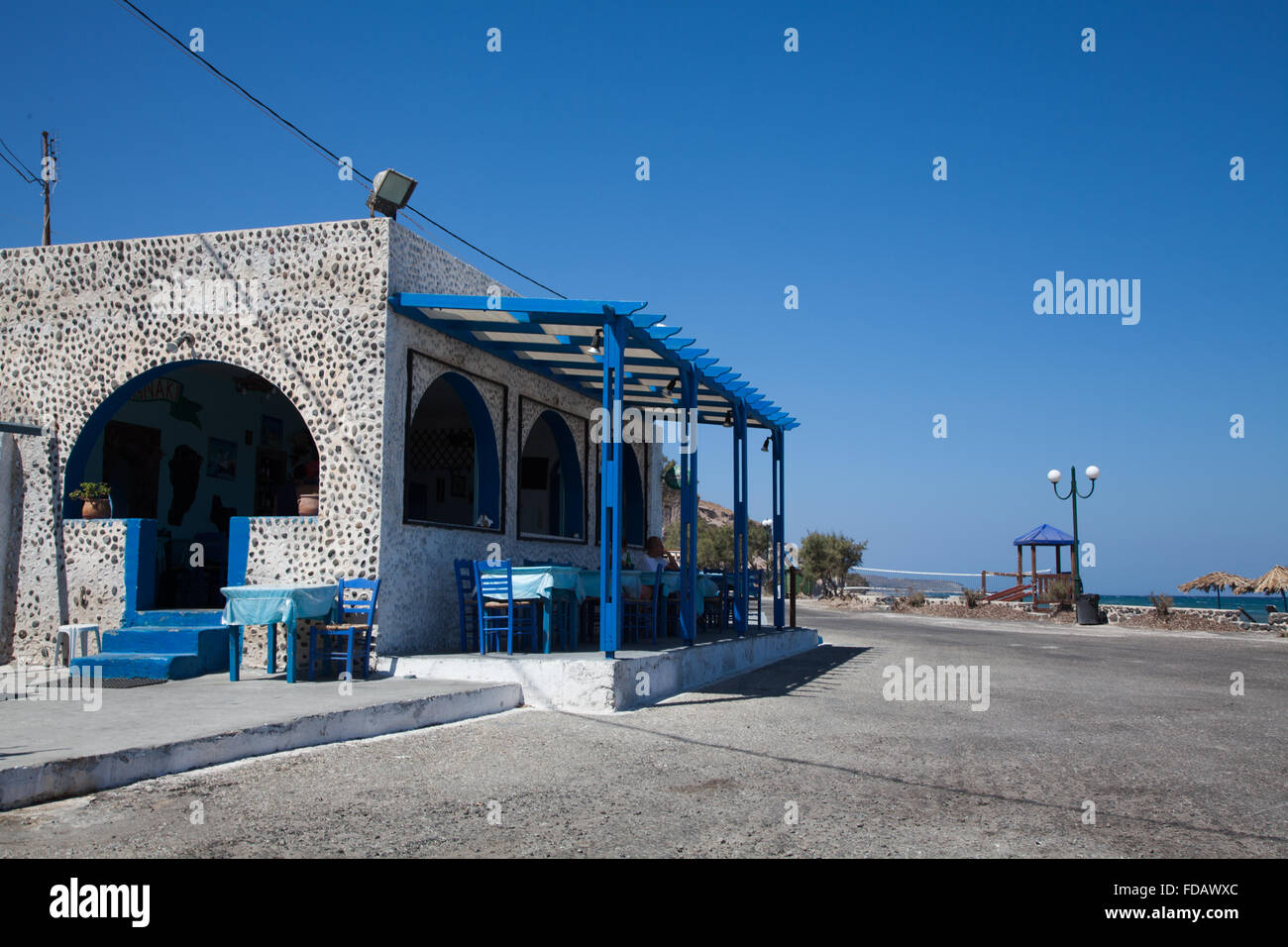 Greek Tavern on a Greek island Stock Photo