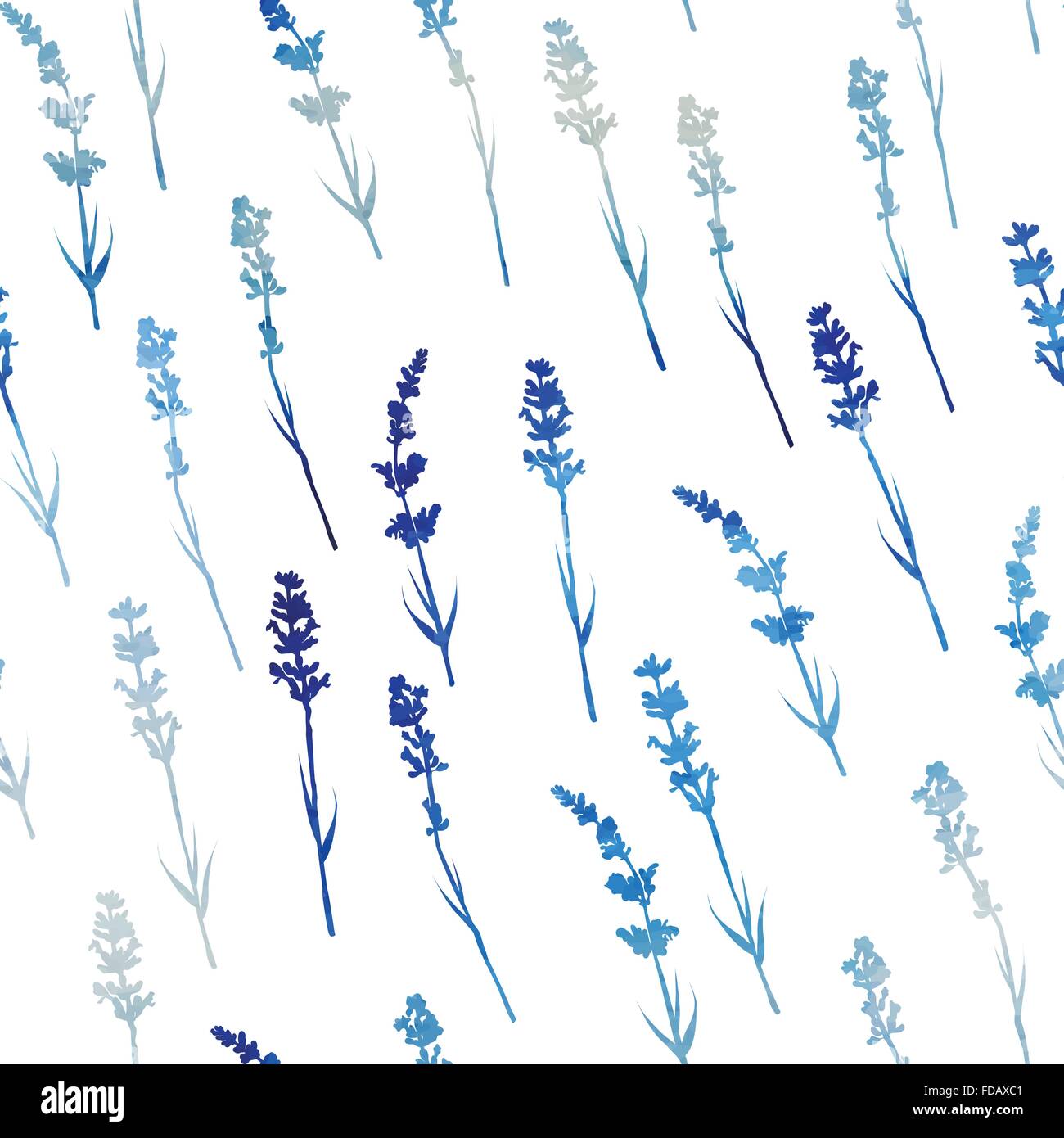 Seamless pattern with watercolor lavender flowers . Hand drawn design ...