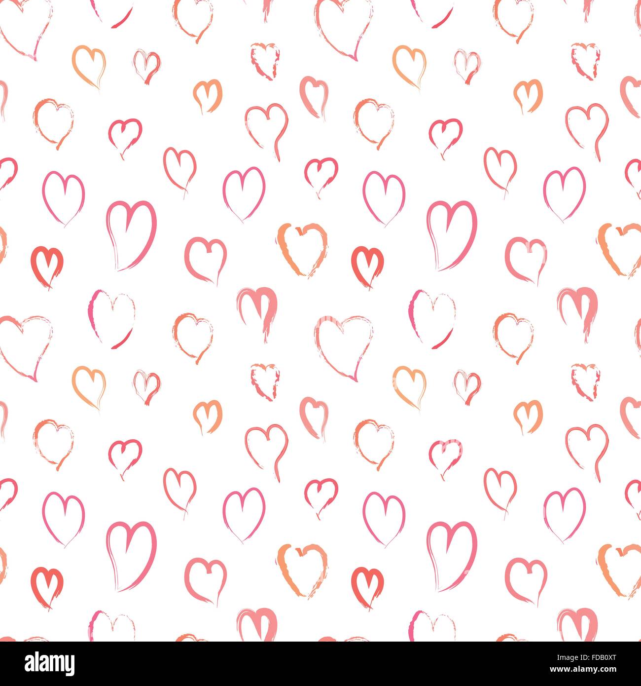 Pink hand drawn hearts, seamless pattern Stock Vector Image & Art - Alamy