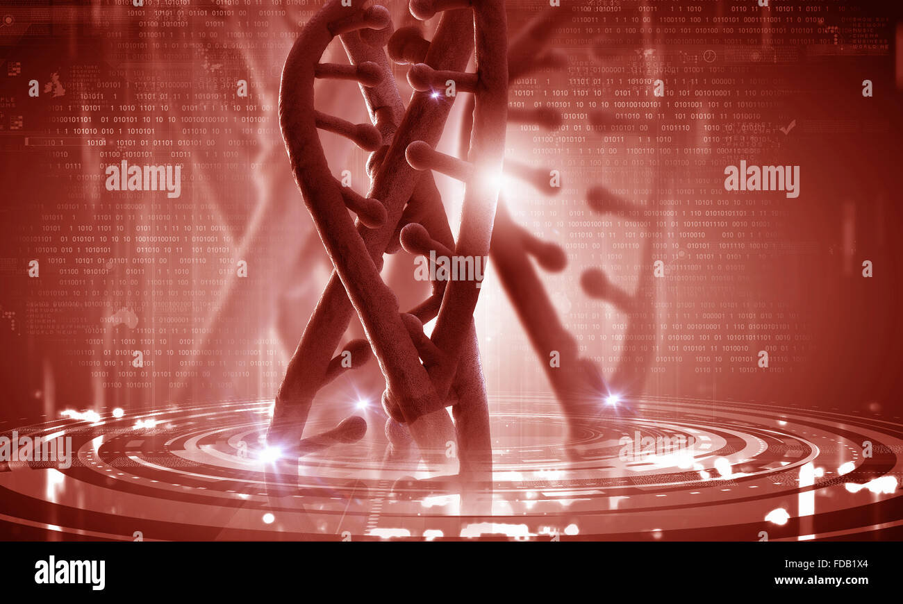 Biochemistry background concept with high tech dna molecule Stock Photo ...