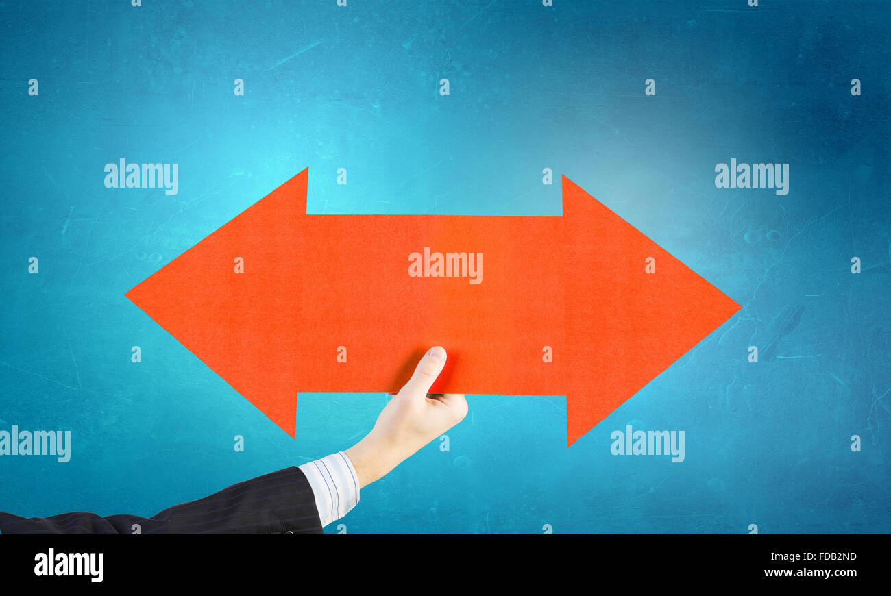 Direction Hand Red Red arrow pointing hi-res stock photography and images - Alamy