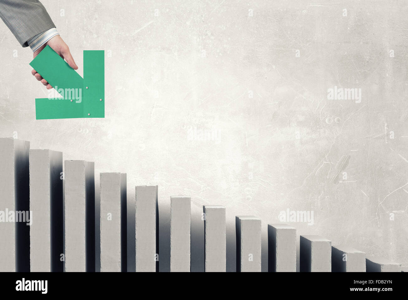 Hand of businessman holding green arrow pointing direction Stock Photo ...