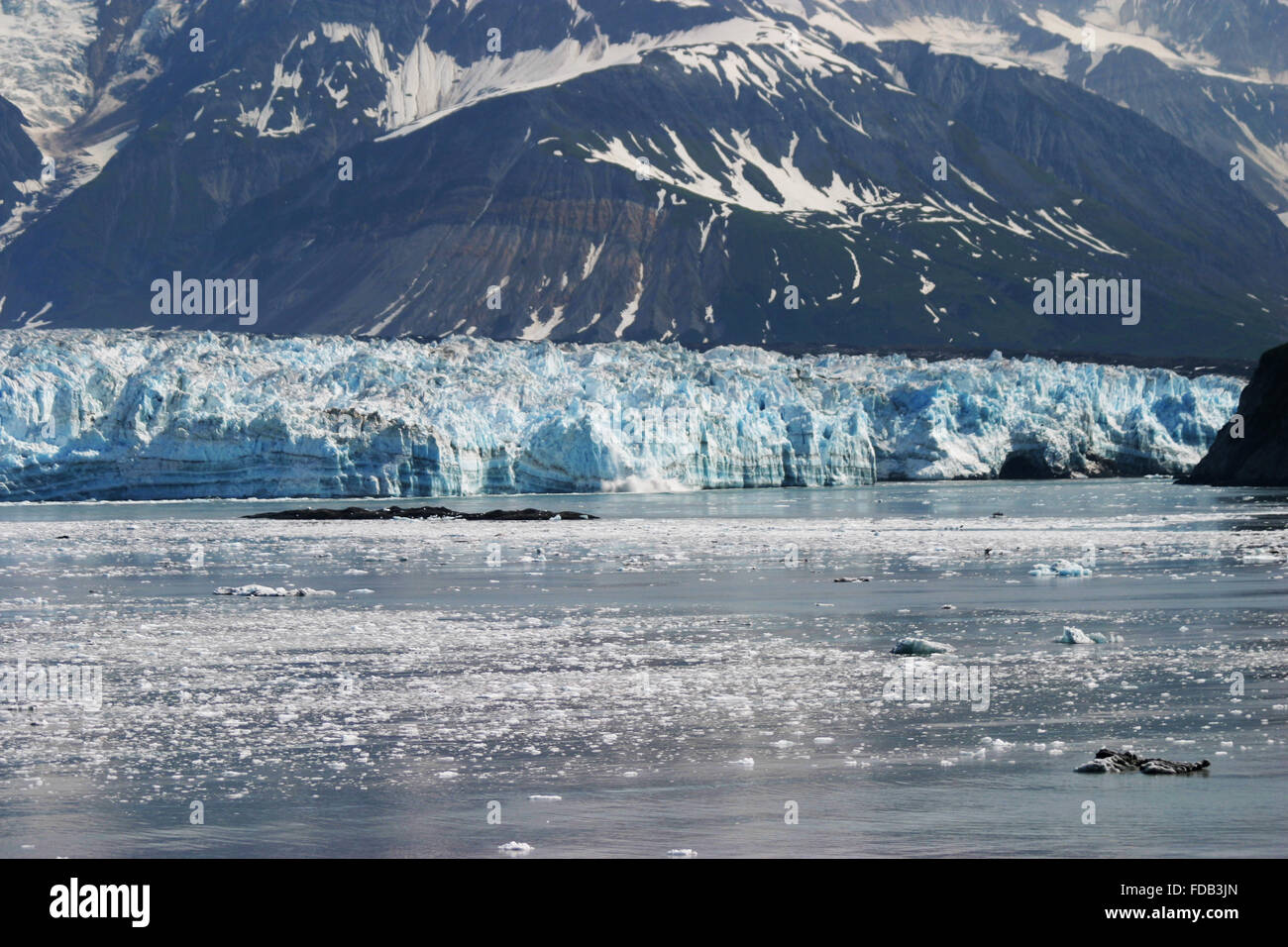 Beautiful, amazing Hubbard Glacier viewed from the water on a cruise to Alaska Stock Photo