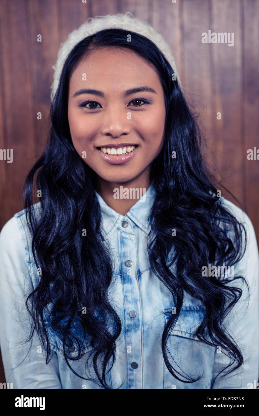 Brunette asian woman smiling hi-res stock photography and images - Alamy