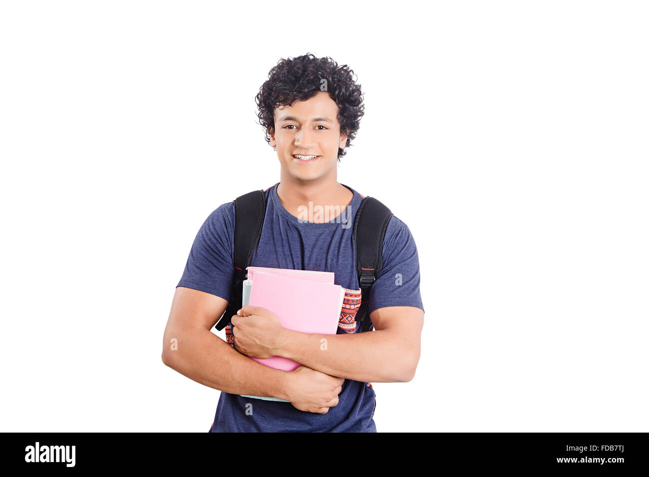 1 Teenager boy College Student Holding Book Standing Stock Photo - Alamy