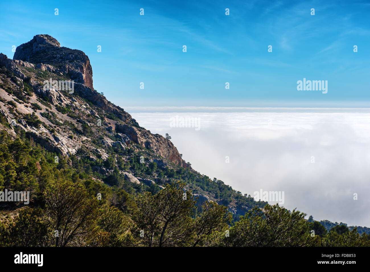 High stony mountains in Busot Stock Photo