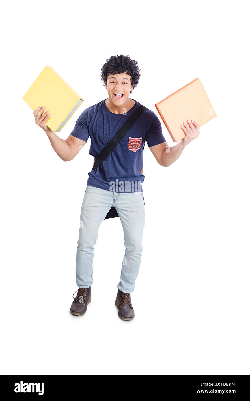 1 Teenager boy College Student Shouting Holding Book Showing Stock ...