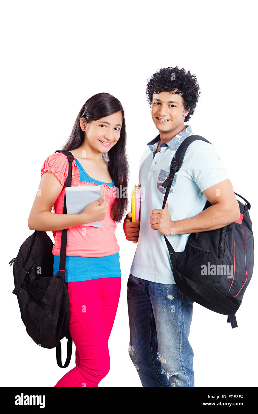 2 Teenagers friends  College Student Standing Stock Photo