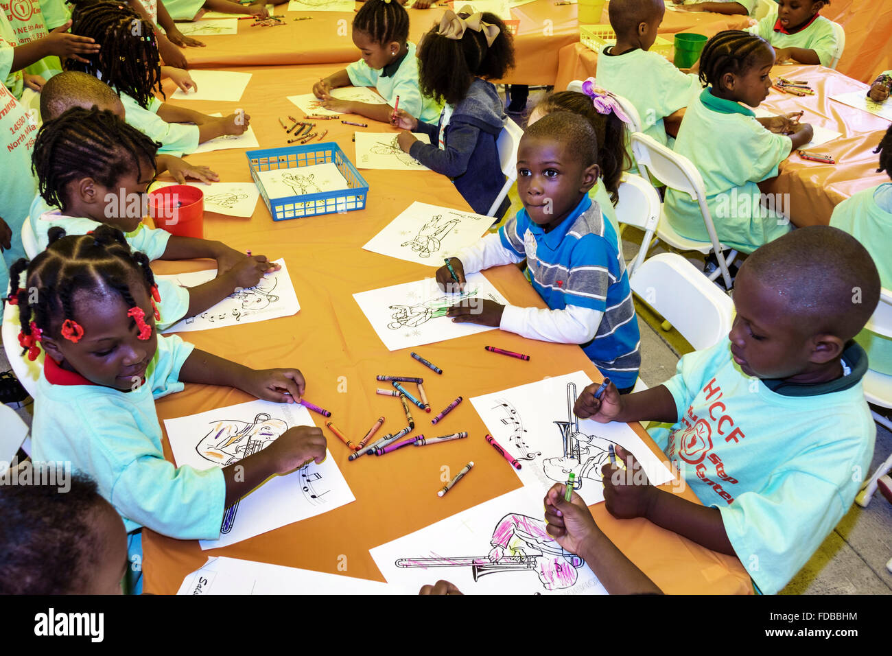 Miami Florida,Book Fair International,Miami Dade College campus,literary,festival,annual arts & crafts,tent,coloring,drawing,daycare,student students Stock Photo