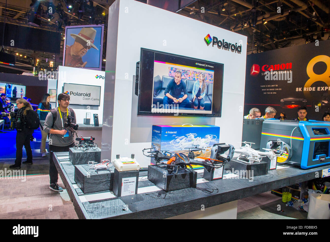 The Polaroid booth at the CES show held in Las Vegas Stock Photo - Alamy