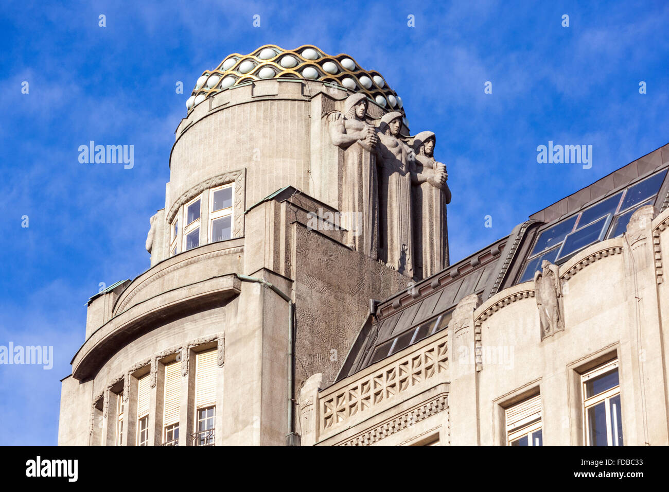 The Koruna Palace building on Wenceslas Square, Prague Art Nouveau