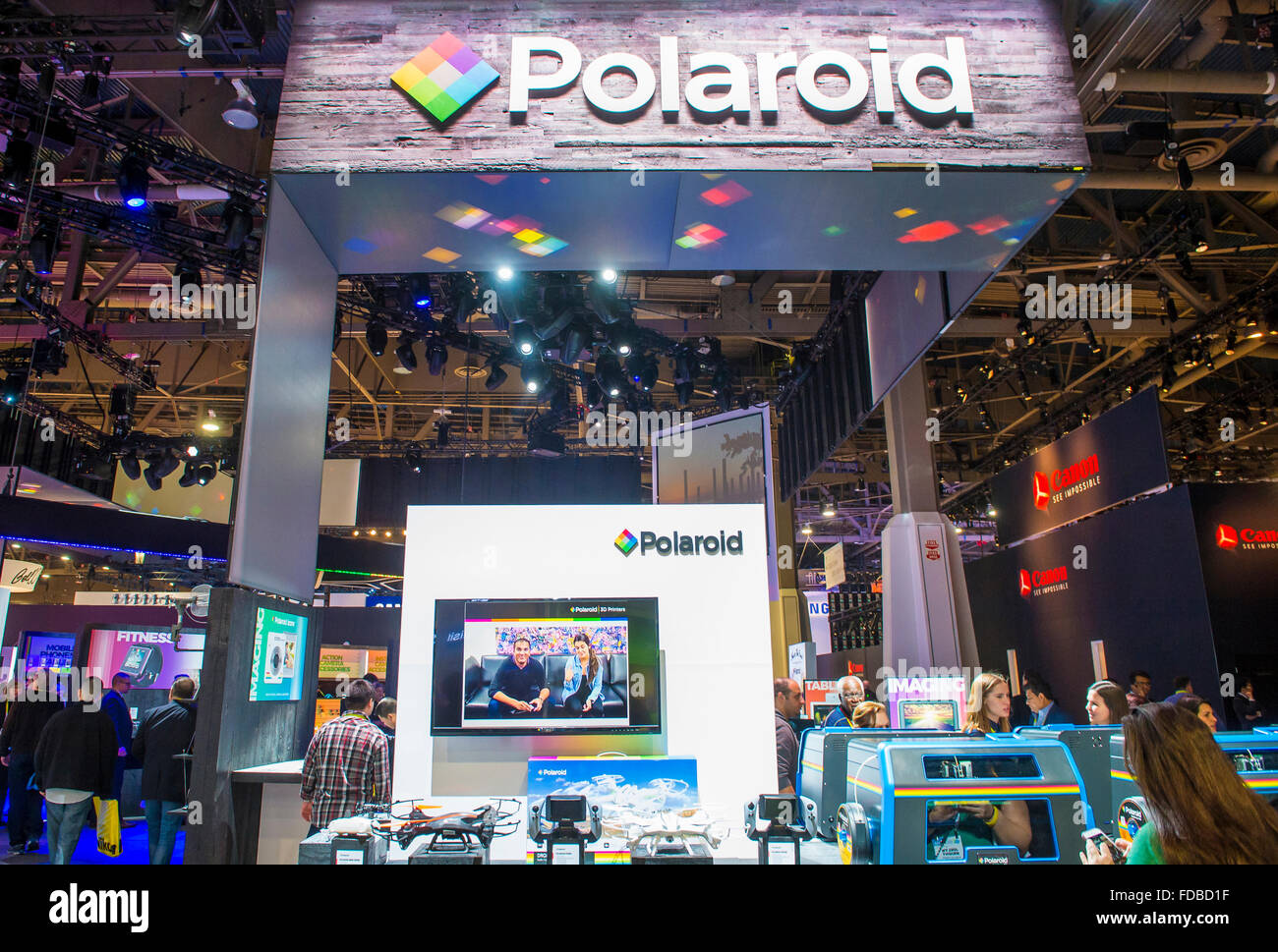The Polaroid booth at the CES show held in Las Vegas Stock Photo - Alamy
