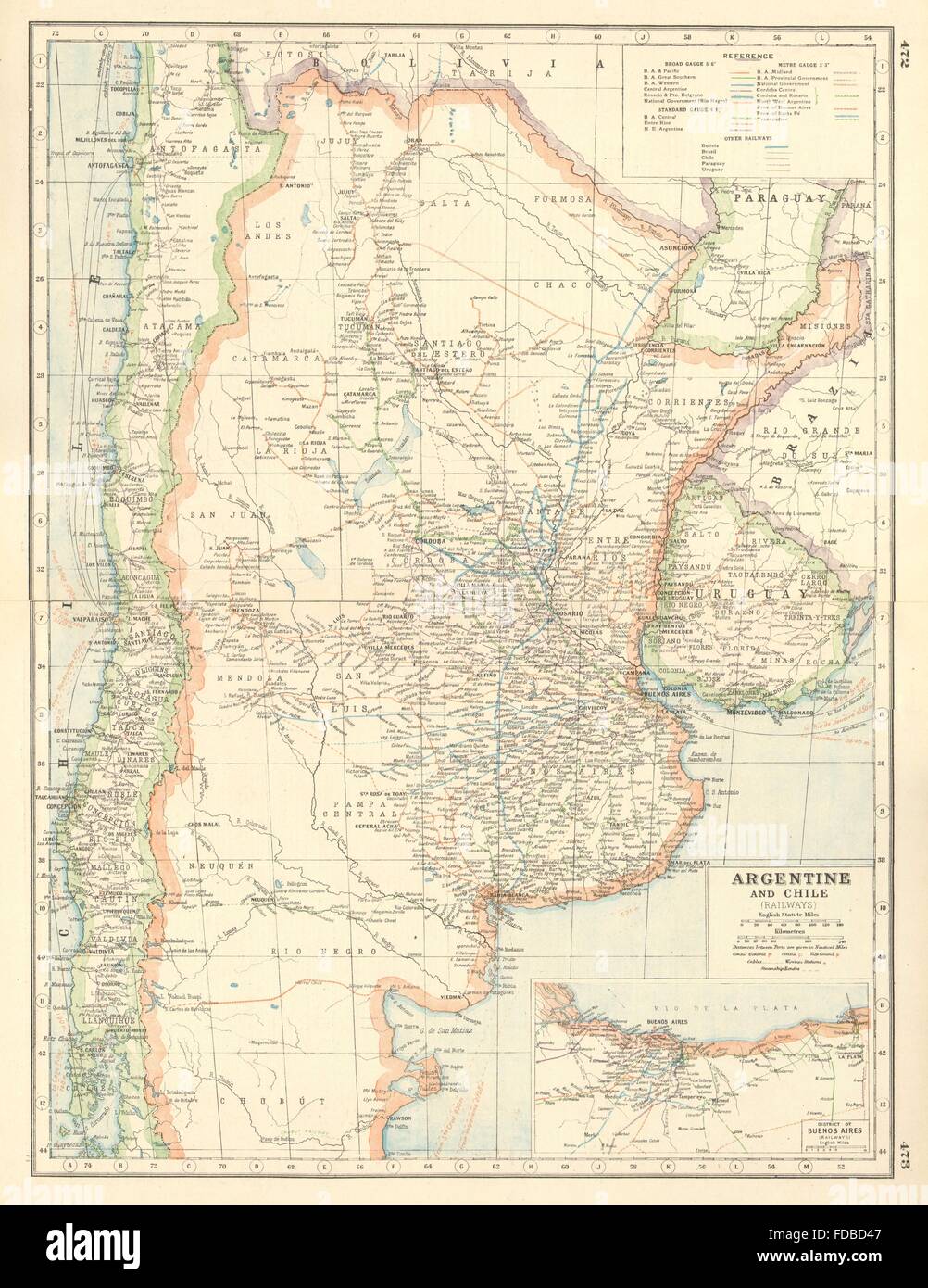 Buenos Ayres Midland Railway route map Ferrocarril Midland de Buenos Aires  c1908