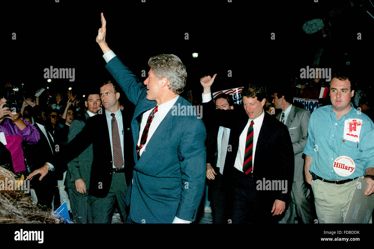 Elon, North Carolina, USA, 26th October, 1992 The Bill Clinton and Al