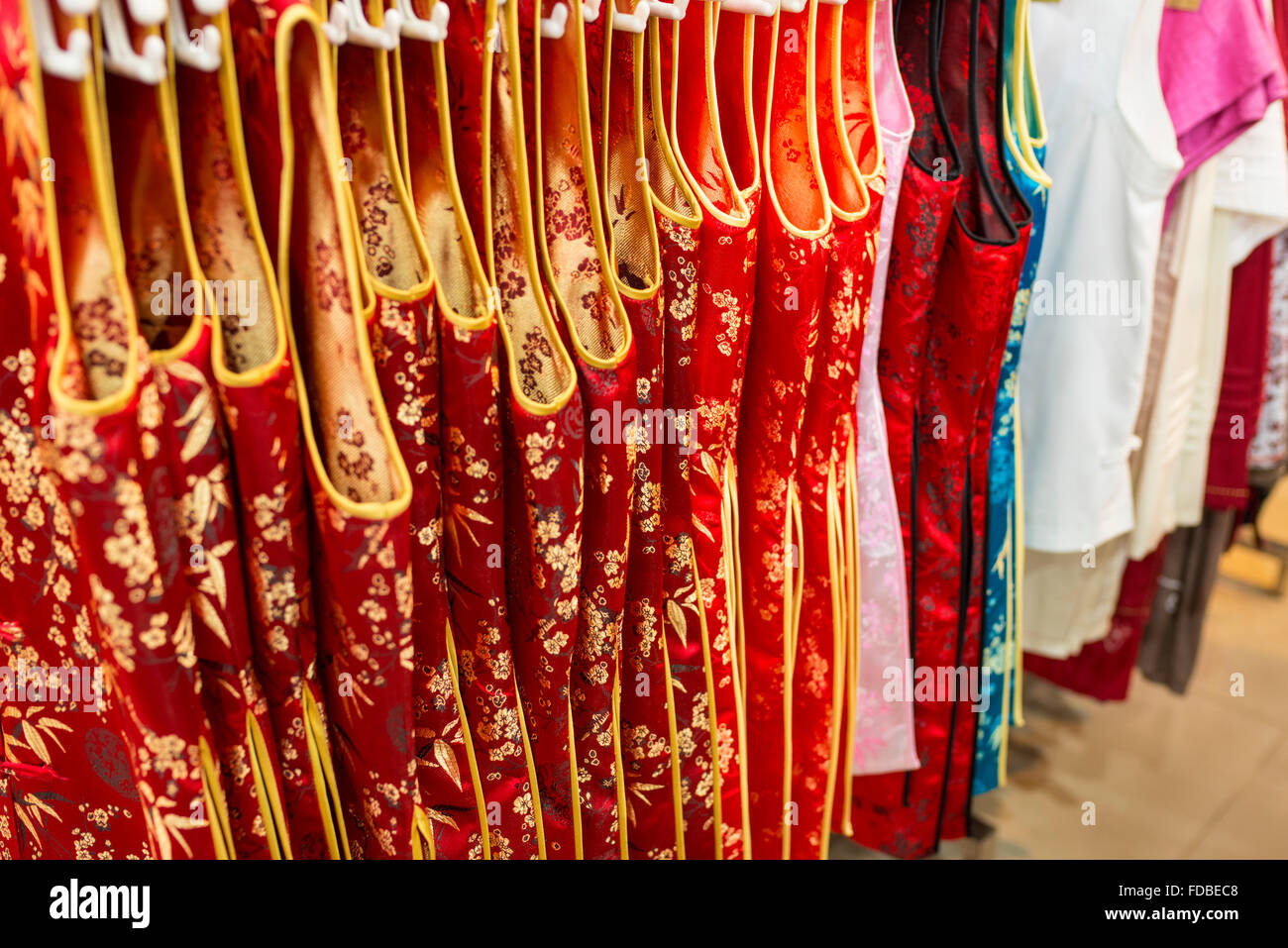 Silk dresses, Vietnam Stock Photo