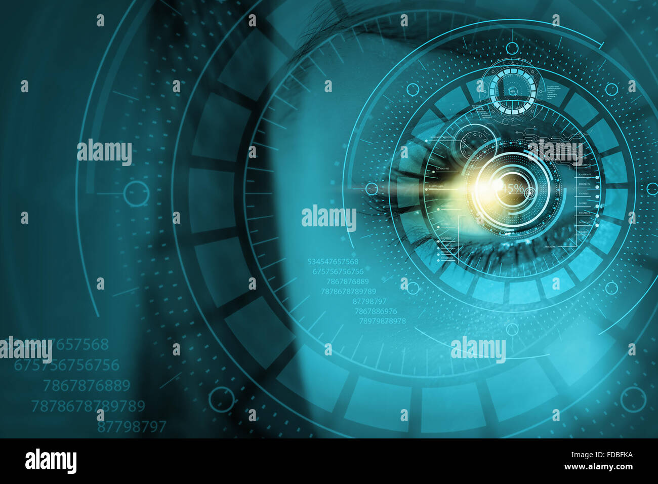 Close up of woman eye in process of scanning Stock Photo - Alamy