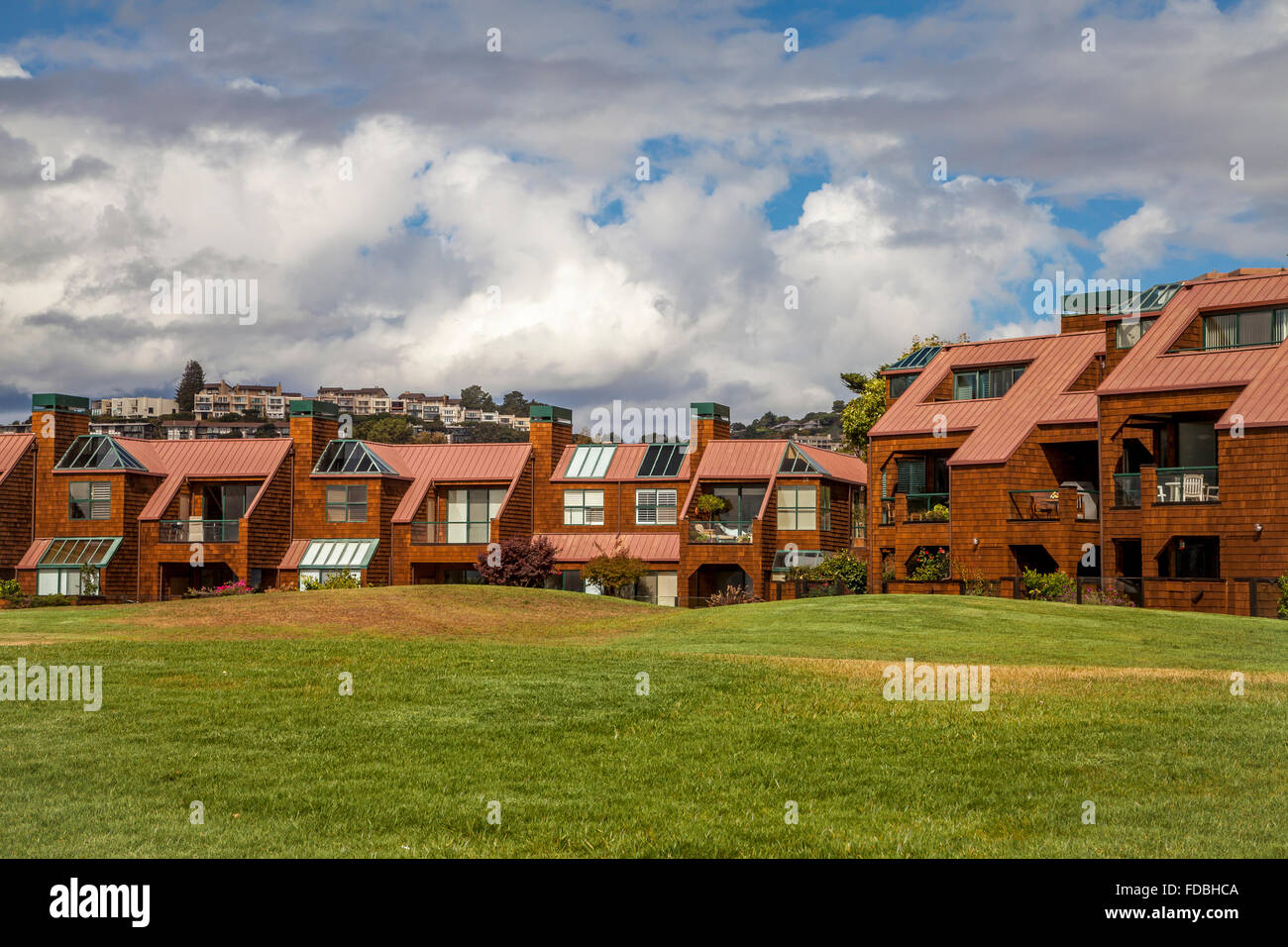 Condominium complex in Tiburon waterfront, Tiburon, California, USA Stock Photo