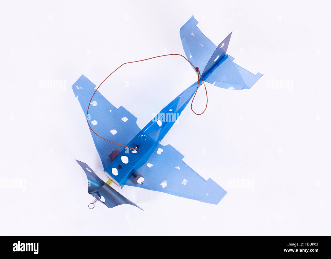 toy plane made manually on white background Stock Photo