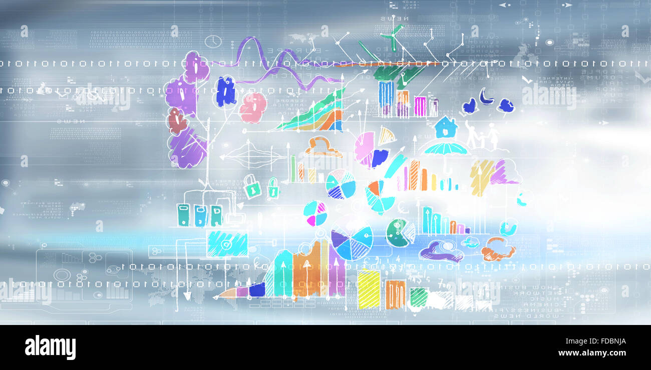Strategy Visual Background Background image with colorful business sketch strategy Stock Photo - Alamy