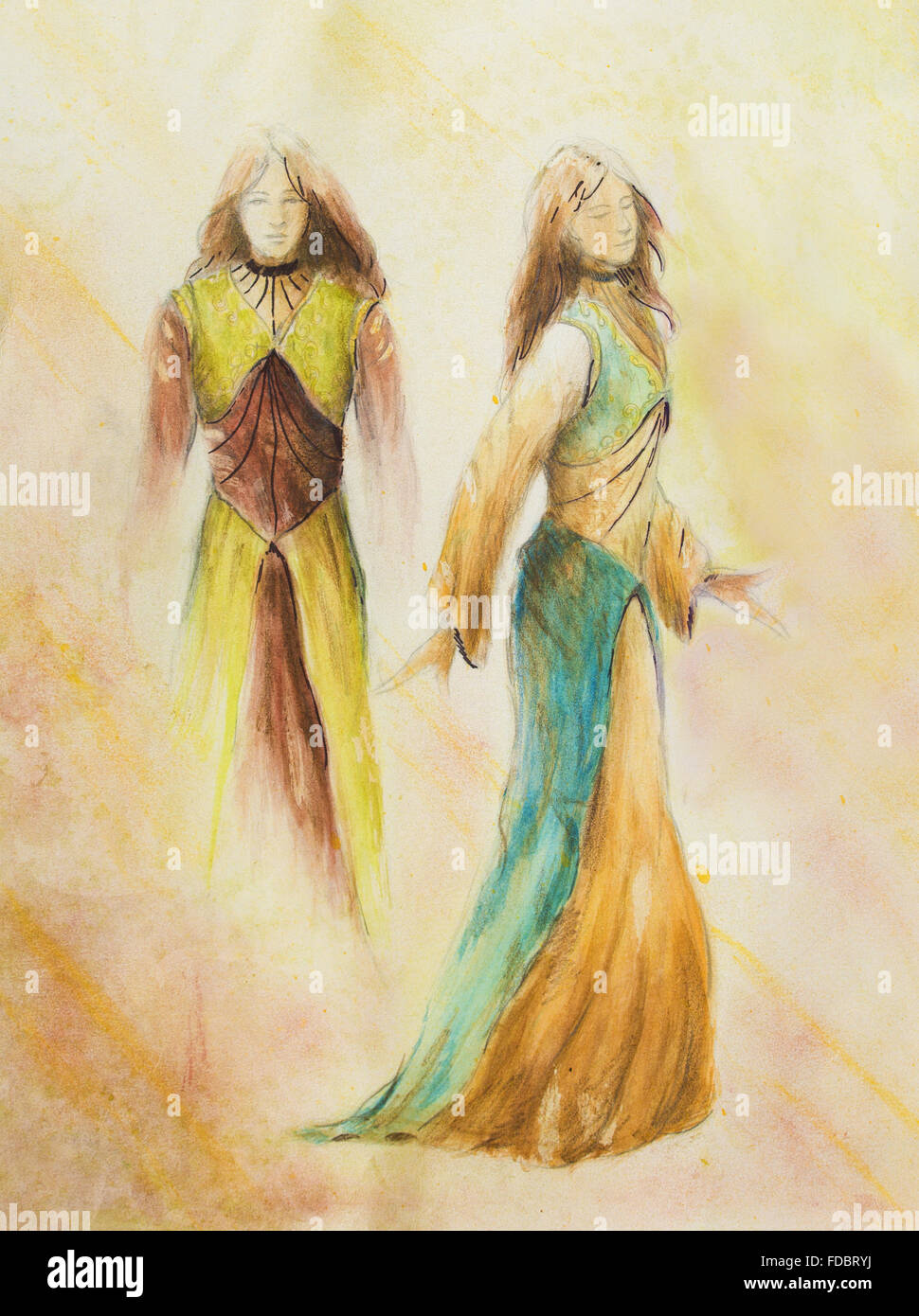 medieval dresses drawing