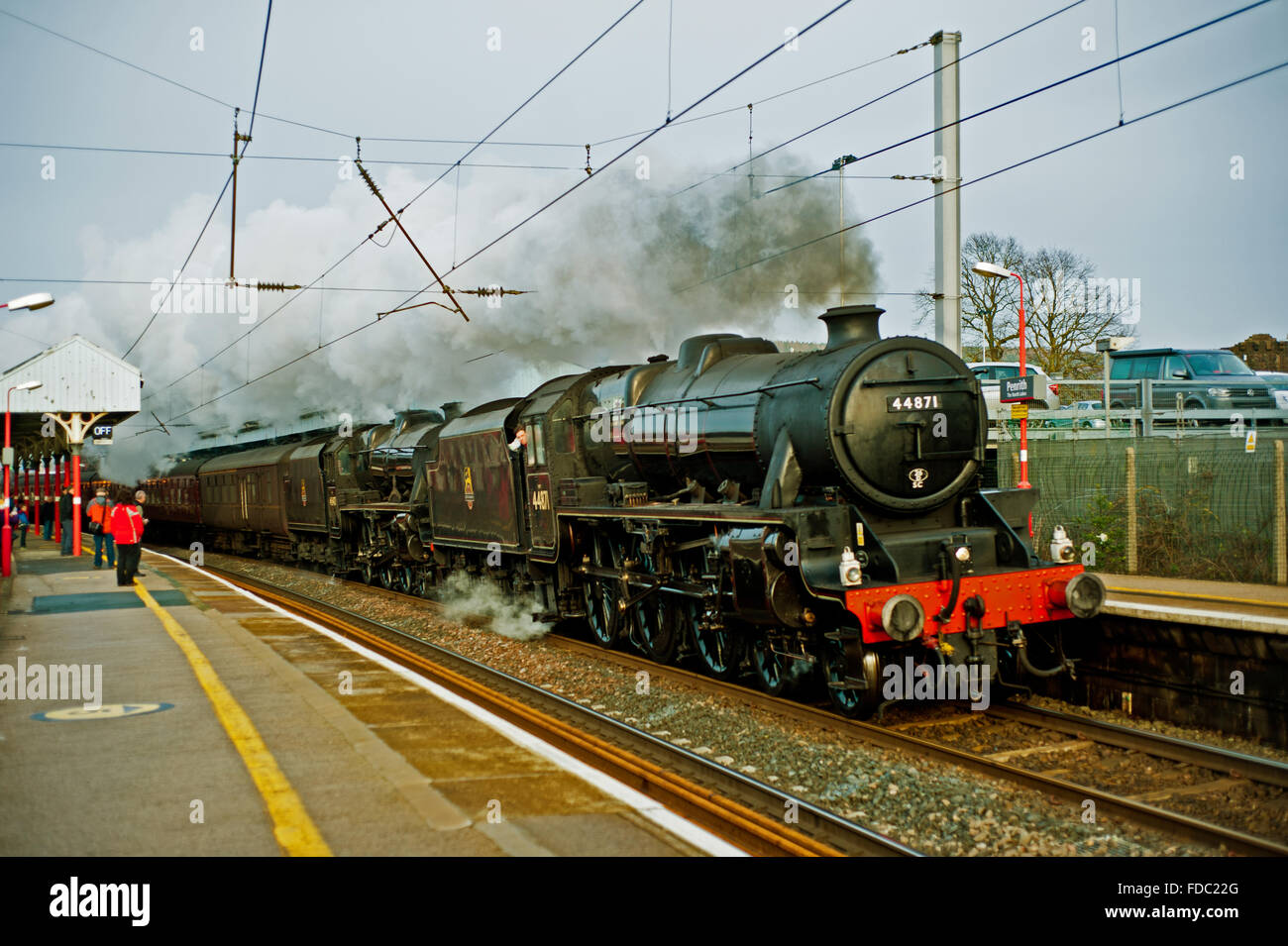 Black 5s Nos 45407 and 44871 at Penrith Stock Photo
