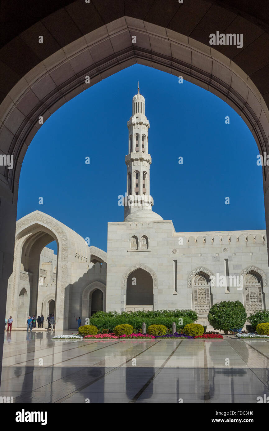 Oman, Muscat, Sultan Qaboos Mosque Stock Photo