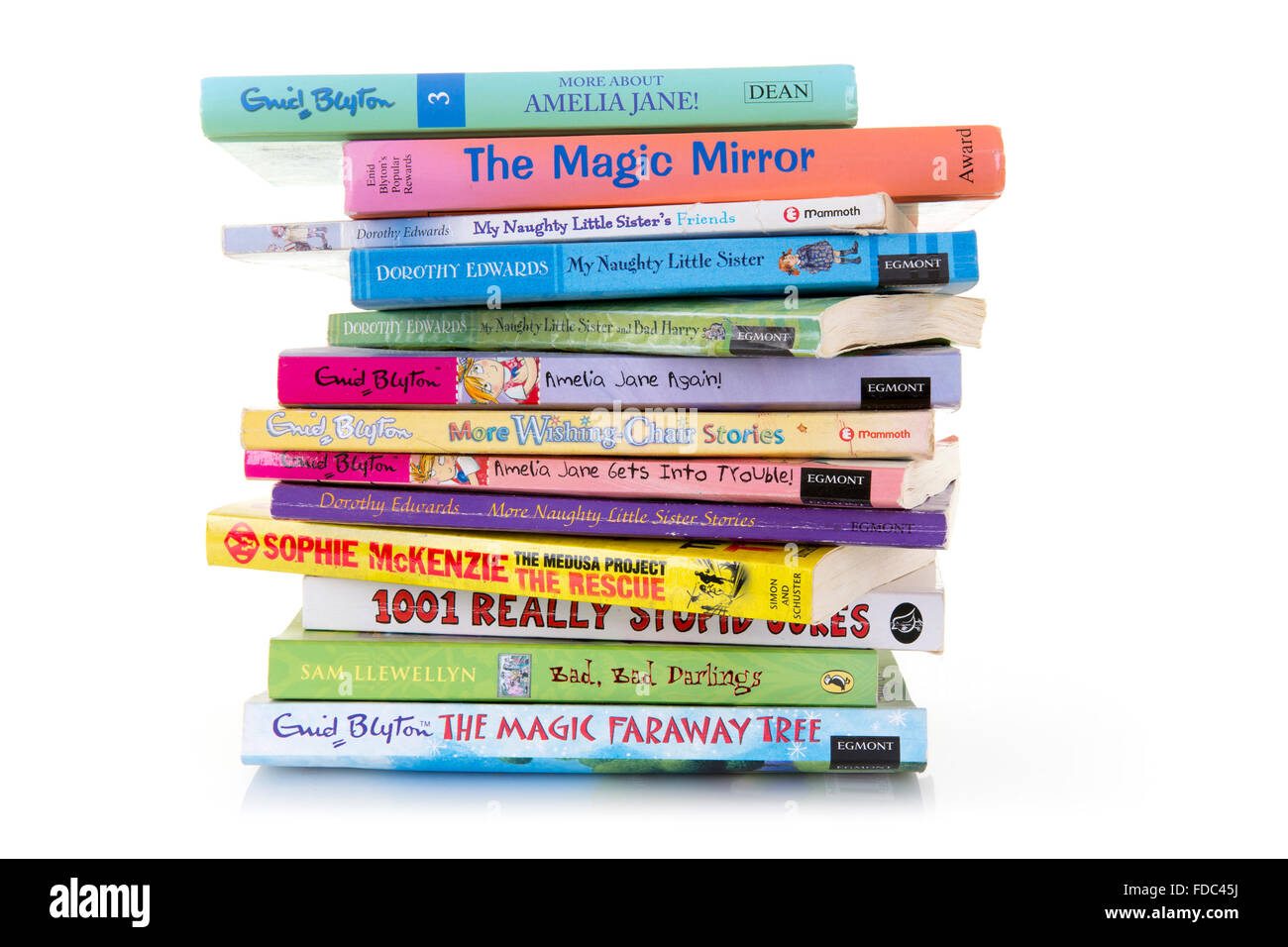 Collection Of Children S Books On A White Background Stock Photo Alamy
