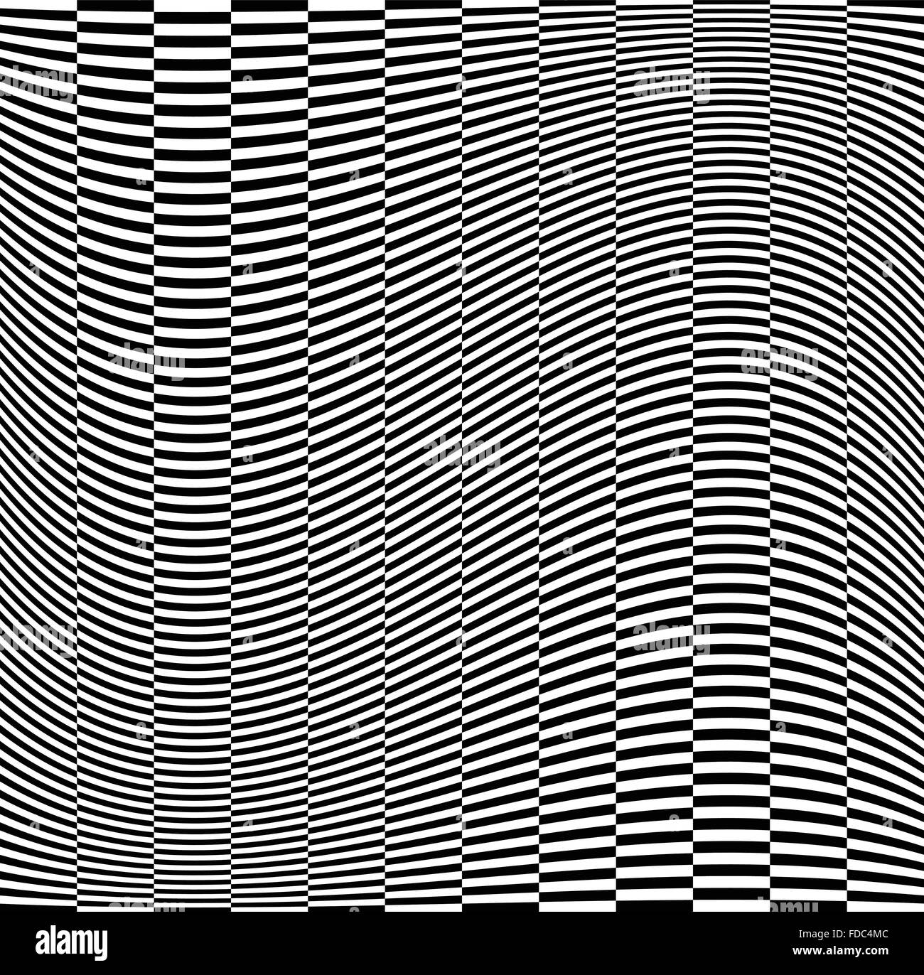 Abstract checkered background with wavy distortion effect Stock Vector ...