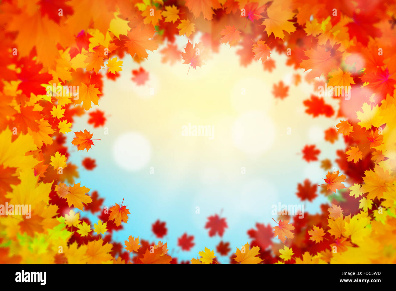 Background image with autumn leaves. Place for text Stock Photo - Alamy